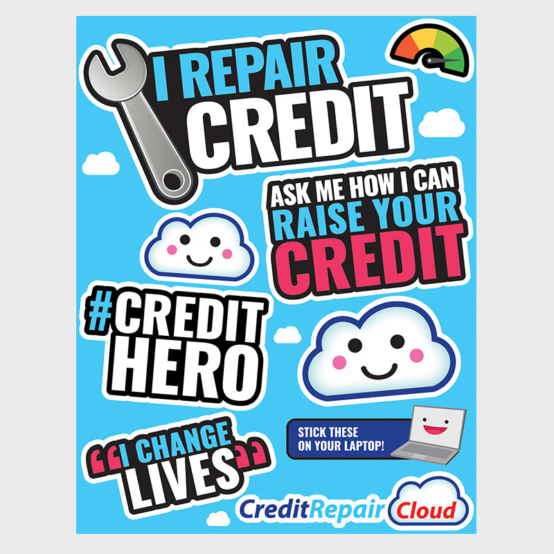 #CreditHero Sticker Sheet – Credit Repair Cloud